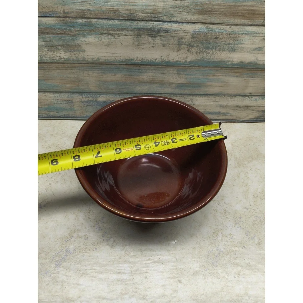VINTAGE MARCREST DAISY DOT BROWN OVEN PROOF‎ STONEWARE MIXING BOWL 8